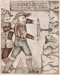 Kæmpen Baugi, overtalt af Odin, borer ind i sin bror, Suttungs underjordiske kammer, hvor hydromel, digternes mjød, er gemt